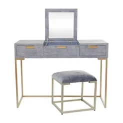 Contemporary Wood Console Table Dressing Table Desk With Mirror And Stool Set - Olivia & May -DreamNest Store GUEST cd47ffb2 cf32 4fca b58d 8024710a43b3