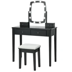 Costway Vanity Table Set With Lighted Mirror Adjustable 10 Bulbs Dresser 4 Drawer 18 Costway Vanity Table Set With Lighted Mirror Adjustable 10 Bulbs Dresser 4 Drawer -DreamNest Store GUEST cdfc0529 97c8 475c 9094 68091b4bf4f2
