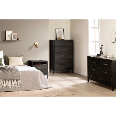 Gravity 2 Drawer Nightstand Rubbed Black - South Shore 2 Gravity 2 Drawer Nightstand Rubbed Black - South Shore - Image 2