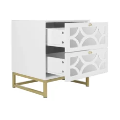 Averina 2 Drawers 45° Splicing White Mirror Front Nightstand With Storage - The Pop Maison 12 Averina 2 Drawers 45° Splicing White Mirror Front Nightstand With Storage - The Pop Maison -DreamNest Store GUEST cef76e37 62e2 4552 9459 4dece1a076a3