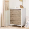 Cotton Candy 4-Drawer Chest Pure White And Rustic Oak - South Shore