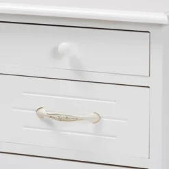 Layton Wood 3 Drawer Nightstand White - Baxton Studio -DreamNest Store GUEST cfb4e46d a527 474d ba29 75a69151f758
