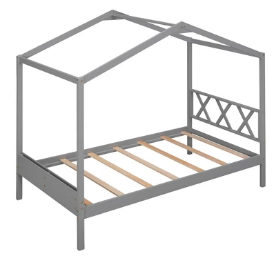 Twin Size Wood House Bed Frame With Storage Space-ModernLuxe 2 Twin Size Wood House Bed Frame With Storage Space-ModernLuxe - Image 2