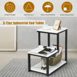 Costway 3-Tier End Table Sofa Side Table Night Stand W/ Shelf For Living Room White 12 Costway 3-Tier End Table Sofa Side Table Night Stand W/ Shelf For Living Room White -DreamNest Store GUEST d012d4f8 2ffb 4852 84ad 9cef5fac6888