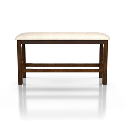 Foret Padded Counter Height Bench Rustic Oak/Beige - HOMES: Inside + Out 3 Foret Padded Counter Height Bench Rustic Oak/Beige - HOMES: Inside + Out - Image 3