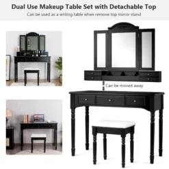Costway 7 Drawers Vanity Set Dressing Table W/ Tri-Folding Mirror -DreamNest Store GUEST d06da6d6 0348 40a8 ab6c 02b7bf3be176