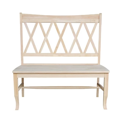 Double X - Back Bench - Unfinished - International Concepts 1 Double X - Back Bench - Unfinished - International Concepts