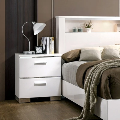 April 2 Drawer Nightstand White - HOMES: Inside + Out 1 April 2 Drawer Nightstand White - HOMES: Inside + Out