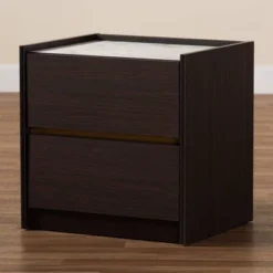 Walker Wood Nightstand With Faux Marble Top Dark Brown/Marble/Gold - Baxton Studio 10 Walker Wood Nightstand With Faux Marble Top Dark Brown/Marble/Gold - Baxton Studio -DreamNest Store GUEST d0a9200e c6ed 4f3b 872e f9fd396162de