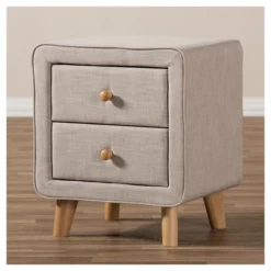 Jonesy Mid - Century Linen Upholstered 2 - Drawer Nightstand - Buff Beige - Baxton Studio 8 Jonesy Mid - Century Linen Upholstered 2 - Drawer Nightstand - Buff Beige - Baxton Studio -DreamNest Store GUEST d0d31f82 d162 4f7a ac97 8b51e9645c95