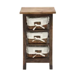 Small Wood Shelf With Basket Drawers Dark Brown - Olivia & May -DreamNest Store GUEST d1710a5d 7bbb 4248 8699 0af5d0136740