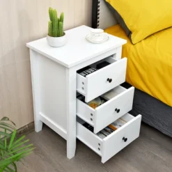 Nightstand End Beside Table Drawers Modern Storage Bedroom Furniture White -DreamNest Store GUEST d1c77f64 3925 4aaa 8643 cc5bae8d164e