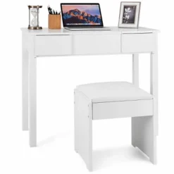 Costway White Vanity Dressing Table Furniture Stool Storage Box -DreamNest Store GUEST d2b455ae f0b4 49aa abcb db7fb64444a6