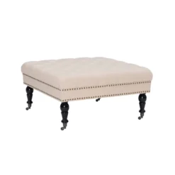 Isabelle Square Tufted Ottoman - Linon -DreamNest Store GUEST d2b46ddd 5745 45d1 9a65 900cd839766d