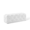 48" Amour Tufted Button Entryway Faux Leather Bench White - Modway