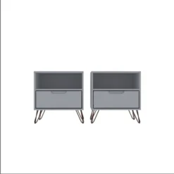Set Of 2 Rockefeller 1 Drawer Nightstands - Manhattan Comfort 33 Set Of 2 Rockefeller 1 Drawer Nightstands - Manhattan Comfort -DreamNest Store GUEST d37be779 3a75 4ddc 8e7d 0c95c87720dd