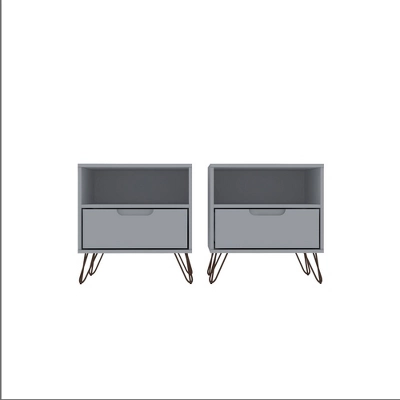 Set Of 2 Rockefeller 1 Drawer Nightstands - Manhattan Comfort 17 Set Of 2 Rockefeller 1 Drawer Nightstands - Manhattan Comfort - Image 17