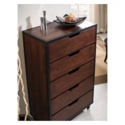 Owen 5 Drawer Chest Vintage Walnut/Black - MiBasics -DreamNest Store GUEST d39f183f c7ef 481a a313 c11e4562c48e