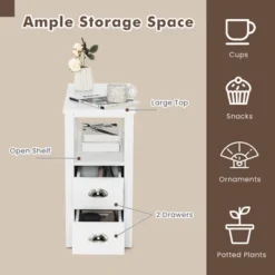 Tangkula 2PCS Nightstand Side End Sofa Table W/ 2 Drawers For Living Room Bedroom White 13 Tangkula 2PCS Nightstand Side End Sofa Table W/ 2 Drawers For Living Room Bedroom White -DreamNest Store GUEST d3b2b67f b377 4649 b222 541257a930d7