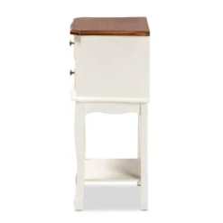 2 Drawer Darla Wood Nightstand White/Cherry Brown - Baxton Studio -DreamNest Store GUEST d419cc18 8721 4b76 a120 dbab86b79db3