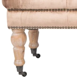 Barney Tufted Bench W/ Brass Nail Heads - Safavieh -DreamNest Store GUEST d41ac43e cce8 4f3e 86dc 5cd4208acf51