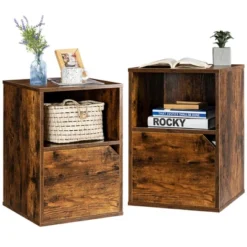Costway Set Of 2 Nightstands Side End Table Storage Cabinet Shelf Living Room Brown 15 Costway Set Of 2 Nightstands Side End Table Storage Cabinet Shelf Living Room Brown -DreamNest Store GUEST d420e877 b0ec 4436 9e62 ba6e1fffa860