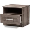 Gallia Modern And Contemporary Oak Finished 1 Drawer Nightstand Brown - Baxton Studio