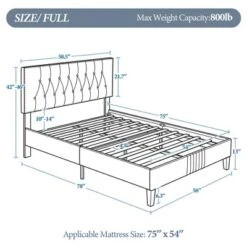 Yaheetech Upholstered Bed Frame With Button-Tufted Headboard 13 Yaheetech Upholstered Bed Frame With Button-Tufted Headboard -DreamNest Store GUEST d530c7d0 5639 4fe2 bd22 59fd3179c2f1