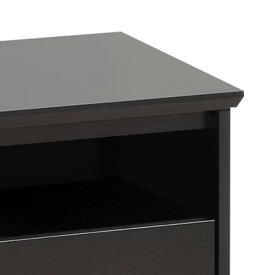 Coal Harbor 2 Drawer Tall Nightstand With Open Shelf Black - Prepac 2 Coal Harbor 2 Drawer Tall Nightstand With Open Shelf Black - Prepac - Image 2