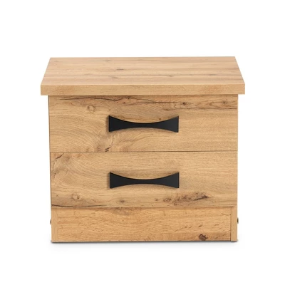 Colburn Wood 2 Drawer Nightstand Oak Brown - Baxton Studio 1 Colburn Wood 2 Drawer Nightstand Oak Brown - Baxton Studio