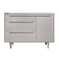Clio Manufactured Wood Horizontal 3-Drawer Dresser With Solid Wood Legs-Maison Boucle