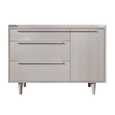 Clio Manufactured Wood Horizontal 3-Drawer Dresser With Solid Wood Legs-Maison Boucle 1 Clio Manufactured Wood Horizontal 3-Drawer Dresser With Solid Wood Legs-Maison Boucle