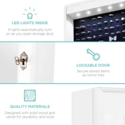 Best Choice Products 6-Tier Standing Mirror Lockable Storage Organizer Cabinet Armoire W/ LED Lights -DreamNest Store GUEST d6439492 b0d9 465d 9d99 83997e77f5c5