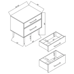 Gloria 2 Drawer Nightstand - Linon -DreamNest Store GUEST d660fc02 5143 461c b294 2f62bd0939a2