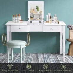 Costway Vanity Table Dressing Table Flip Top Desk Furniture White 15 Costway Vanity Table Dressing Table Flip Top Desk Furniture White -DreamNest Store GUEST d6df5e9f ca6a 4b7a 8534 63e33be25d48