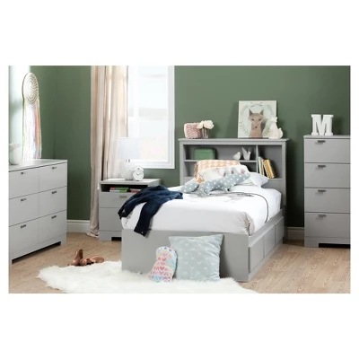 Reevo Nightstand With Drawers And Cord Catcher - South Shore 2 Reevo Nightstand With Drawers And Cord Catcher - South Shore - Image 2