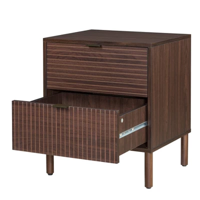 Merk 2 Drawer Nightstand - Sango 1 Merk 2 Drawer Nightstand - Sango