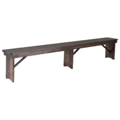 Flash Furniture HERCULES Series 8' X 12'' Solid Pine Folding Farm Bench With 3 Legs -DreamNest Store GUEST d7d1bed4 a9cf 4e4a b376 a15ebec39177