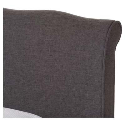 Queen Fannie French Classic Modern Style Polyester Fabric Platform Bed Dark Gray - Baxton Studio 2 Queen Fannie French Classic Modern Style Polyester Fabric Platform Bed Dark Gray - Baxton Studio - Image 2