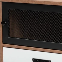 Hubbard Two-Tone Wood And Metal 1 Drawer Nightstand Natural Brown/Black/White - Baxton Studio -DreamNest Store GUEST d948038e 6c73 426d 9857 8f4ea124a7da