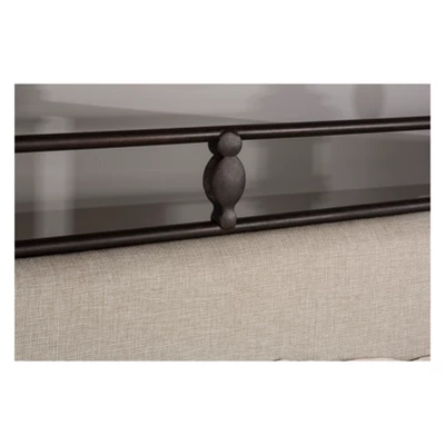 Ashley Metal And Upholstered Bed Set Linen Stone Fabric/Rustic Brown - Hillsdale Furniture 3 Ashley Metal And Upholstered Bed Set Linen Stone Fabric/Rustic Brown - Hillsdale Furniture - Image 3