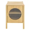 Organnice Single Door Nightstand, Bamboo Bedside Table