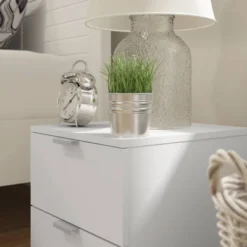 Delmar Wood 2 Drawer Nightstand Matte White - Hillsdale Furniture -DreamNest Store GUEST d9dcf052 a8d6 4660 878b 44766c7cc961