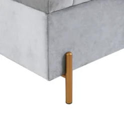 Charmaine Upholstered Storage Bench With Gold Metal Legs Gray - Madison Park -DreamNest Store GUEST da555008 6afa 4a48 af1d 0c3d068cf451