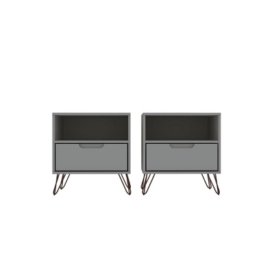 Set Of 2 Rockefeller 1 Drawer Nightstands - Manhattan Comfort 14 Set Of 2 Rockefeller 1 Drawer Nightstands - Manhattan Comfort - Image 14