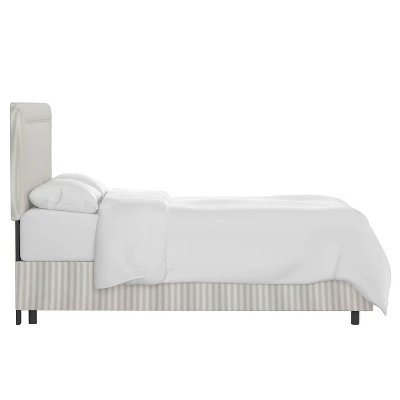 Empire Upholstered Bed In Oxford Striped Taupe - Skyline Furniture 2 Empire Upholstered Bed In Oxford Striped Taupe - Skyline Furniture - Image 2