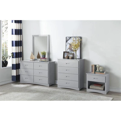 Orion 1-Drawer And 1-Shelf Transitional Wood Nightstand In Gray - Lexicon 1 Orion 1-Drawer And 1-Shelf Transitional Wood Nightstand In Gray - Lexicon