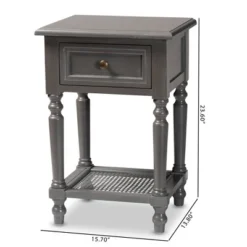 Sheldon Vintage Wood 1 Drawer Nightstand Gray - Baxton Studio -DreamNest Store GUEST dbaa51c6 43f2 44f8 9adc 2e7336967467