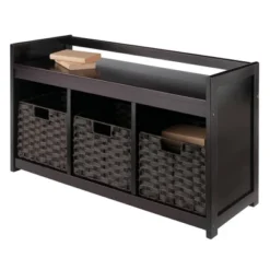 4pc Addison Storage Bench With Baskets Espresso/Chocolate - Winsome -DreamNest Store GUEST dc07ffa9 468b 4f5a a161 f821185c2c56