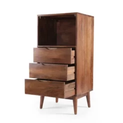 Rabun Handcrafted Mid-Century Modern Mango Wood 3 Drawer Chest Light Oak - Christopher Knight Home -DreamNest Store GUEST dc59edd3 be23 4875 a2f3 7c638166947b